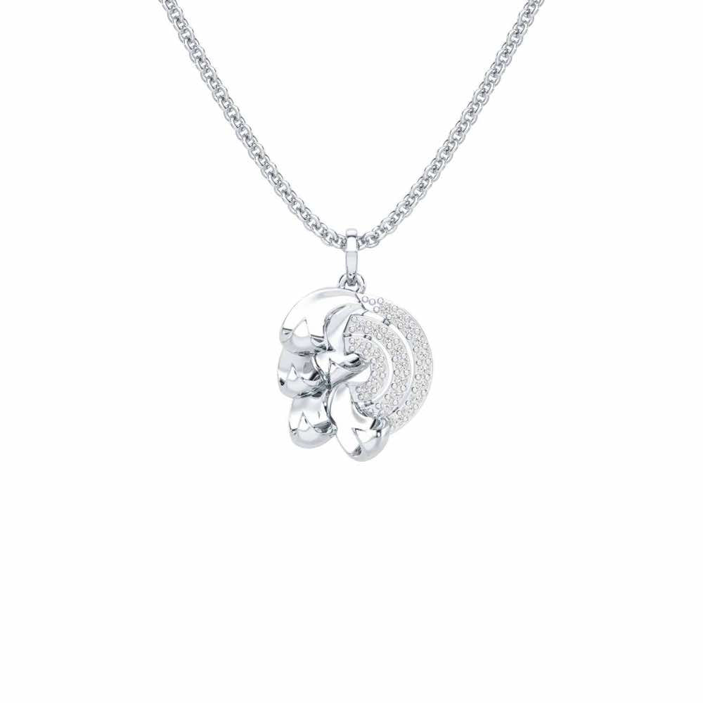 Luxe Charm Silver Pendant - White Gold - Image 1