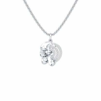 Luxe Charm Silver Pendant - White Gold - Image 1
