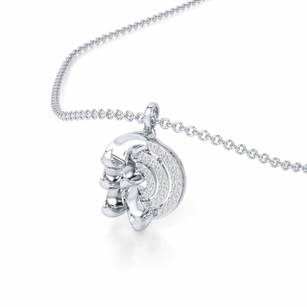 Luxe Charm Silver Pendant - White Gold - Image 2
