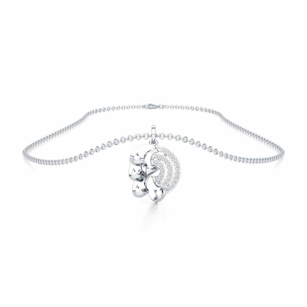 Luxe Charm Silver Pendant - White Gold - Image 3