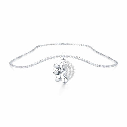 Luxe Charm Silver Pendant - White Gold - Image 3