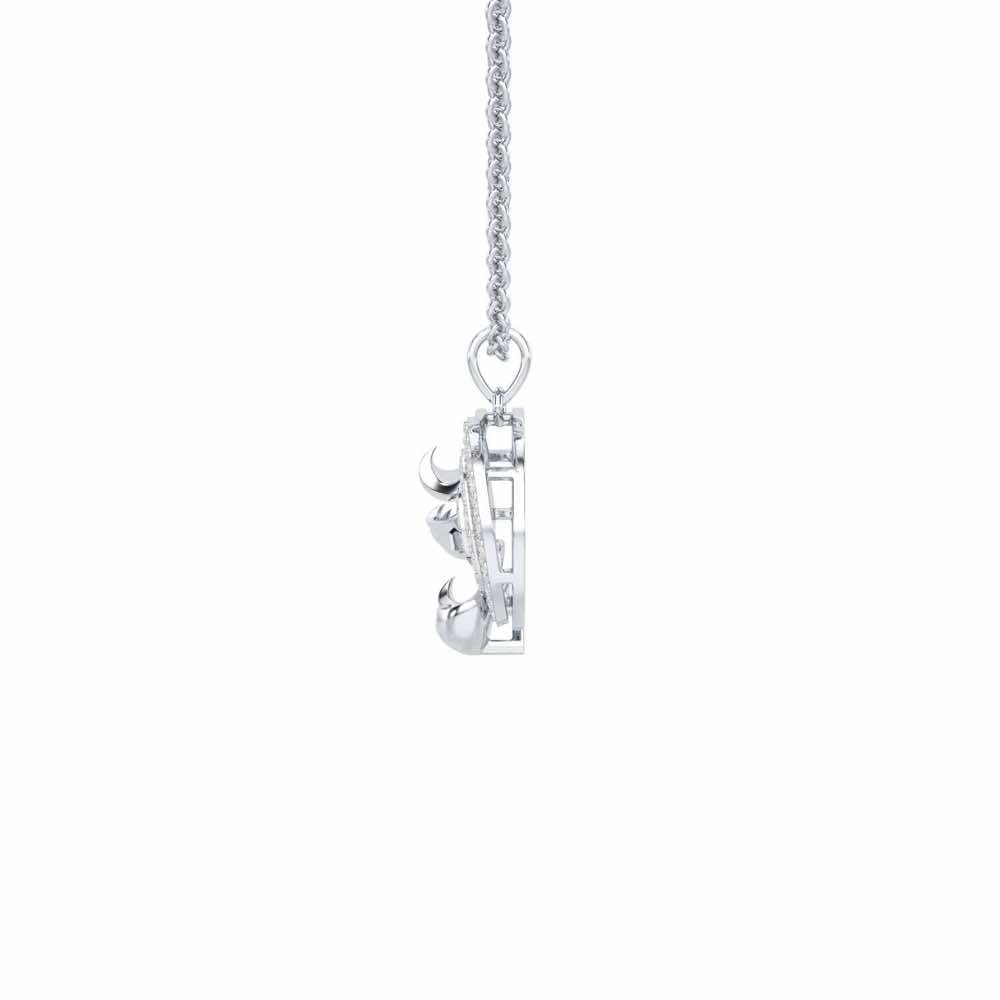 Luxe Charm Silver Pendant - White Gold - Image 4