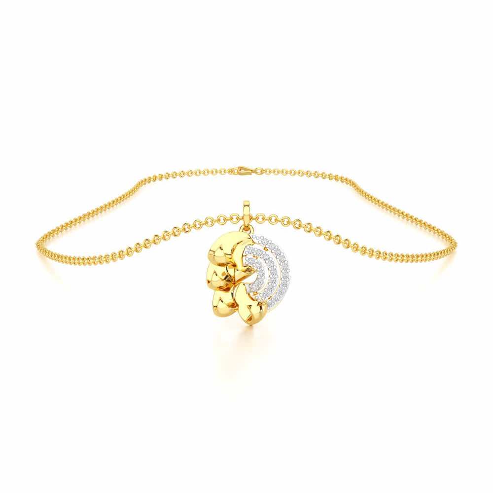 Luxe Charm Silver Pendant - Yellow Gold - Image 3