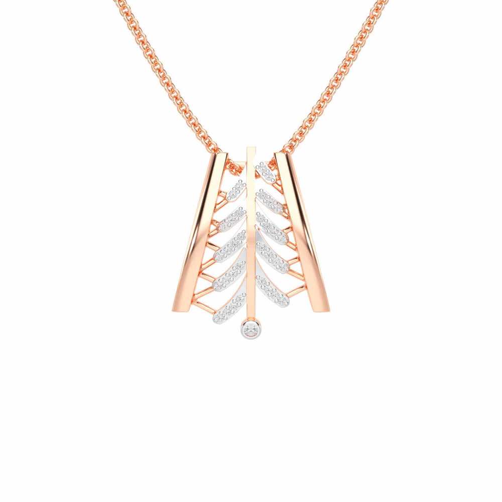 Luxe Grace Silver Pendant - Rose Gold - Image 1