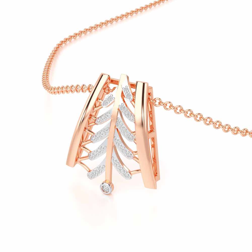 Luxe Grace Silver Pendant - Rose Gold - Image 2