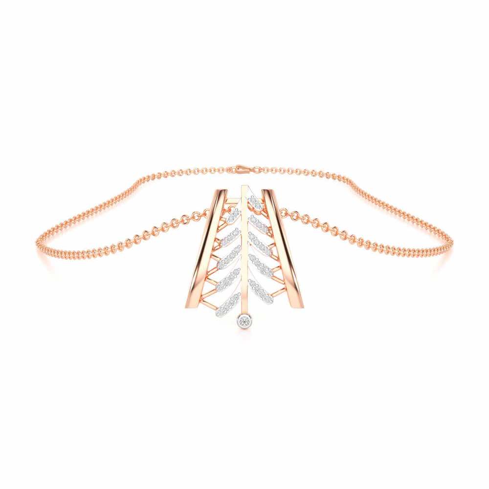 Luxe Grace Silver Pendant - Rose Gold - Image 3