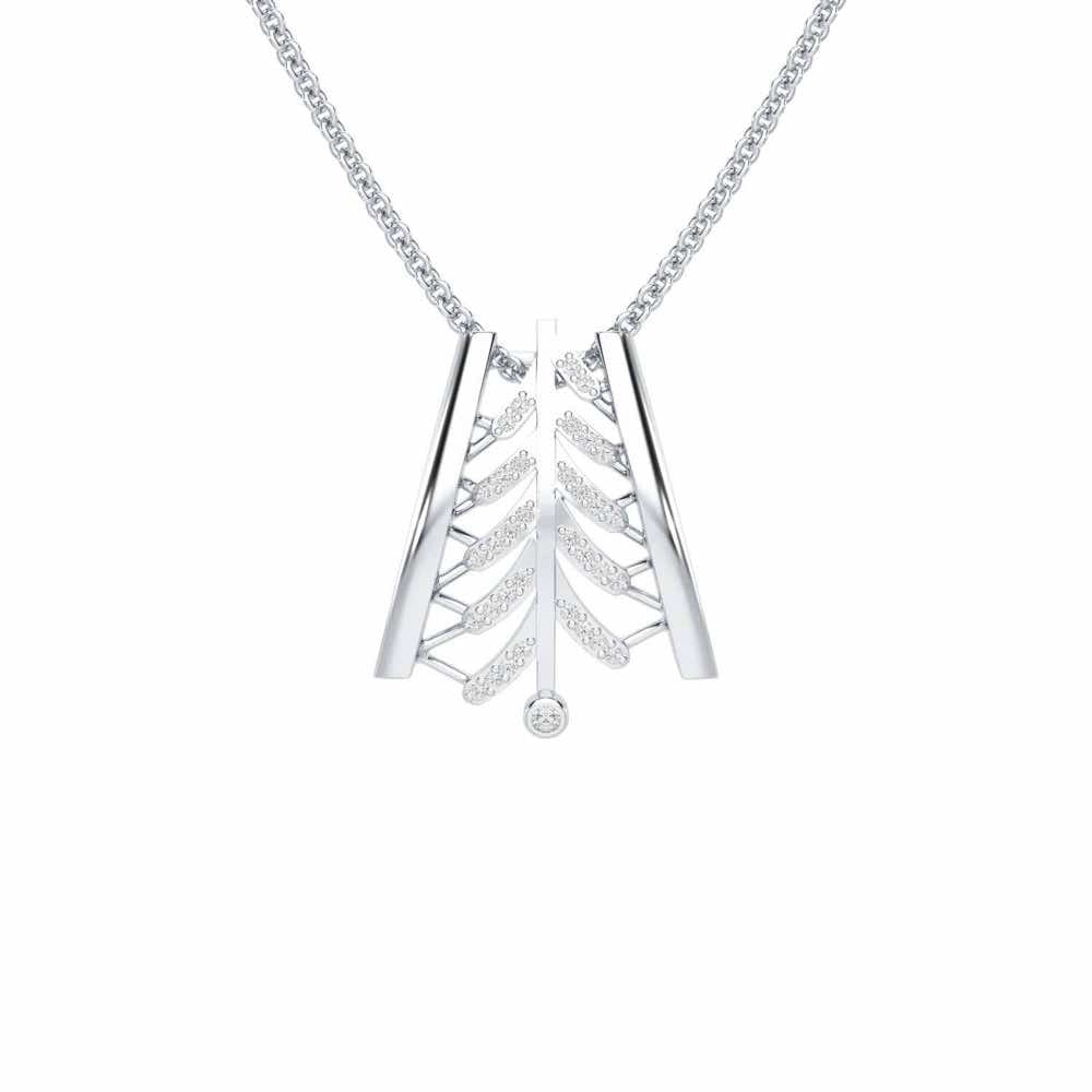 Luxe Grace Silver Pendant - White Gold - Image 1
