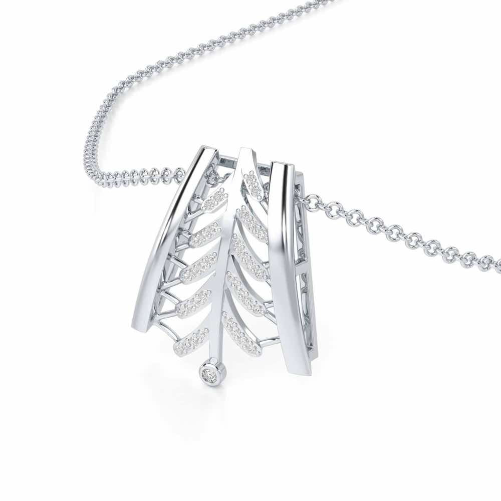 Luxe Grace Silver Pendant - White Gold - Image 2