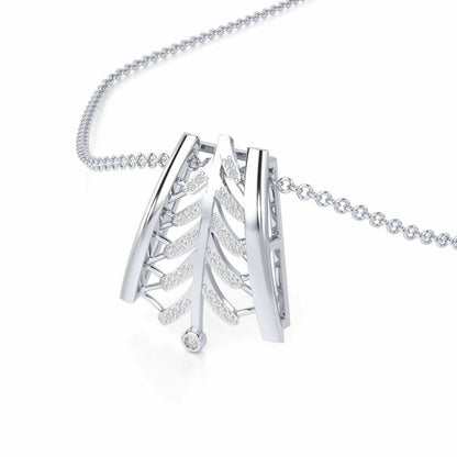 Luxe Grace Silver Pendant - White Gold - Image 2