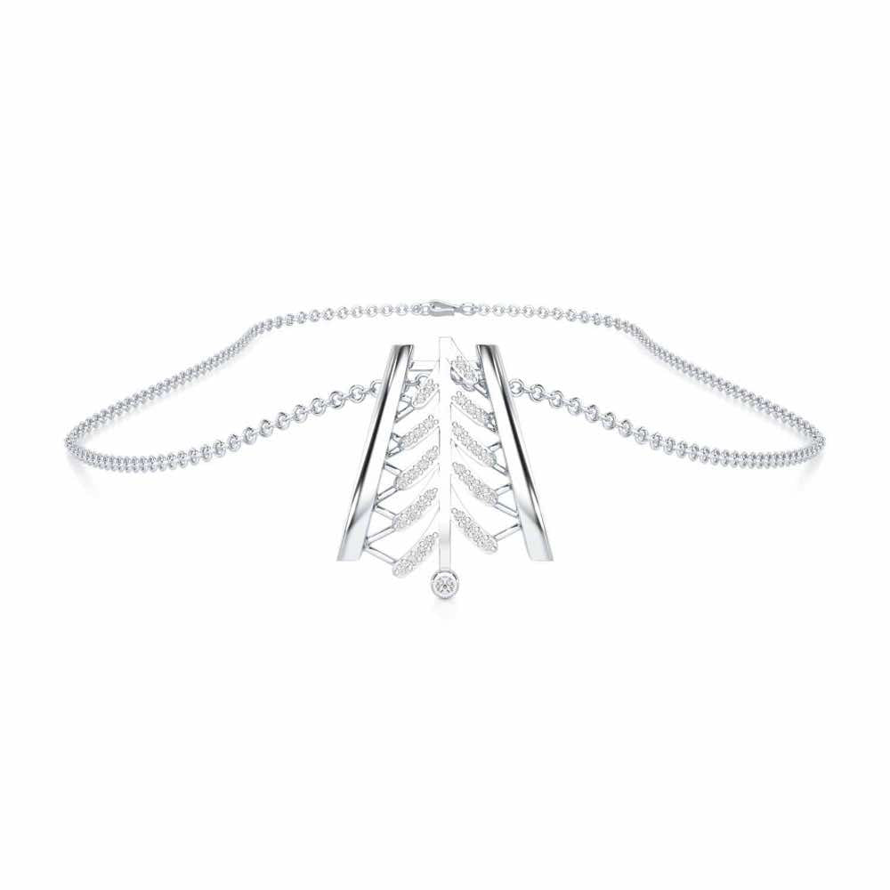Luxe Grace Silver Pendant - White Gold - Image 3