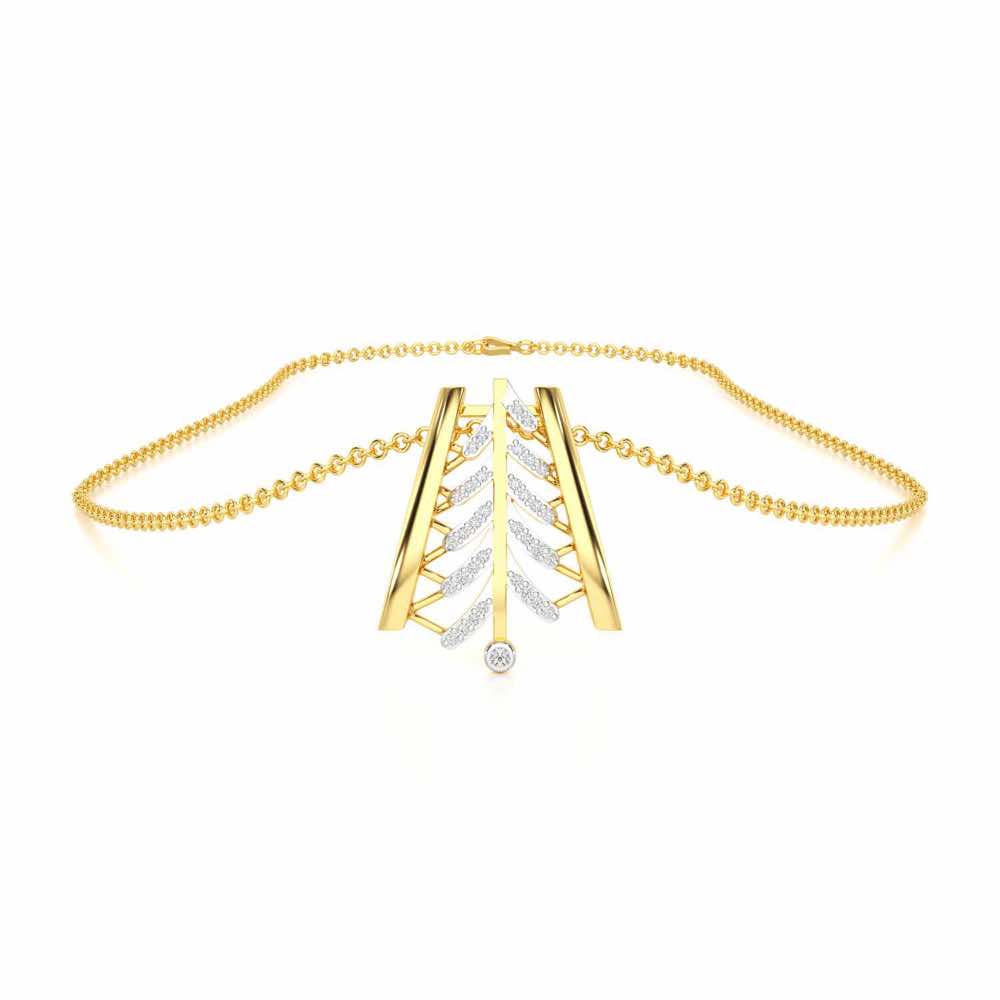 Luxe Grace Silver Pendant - Yellow Gold - Image 3