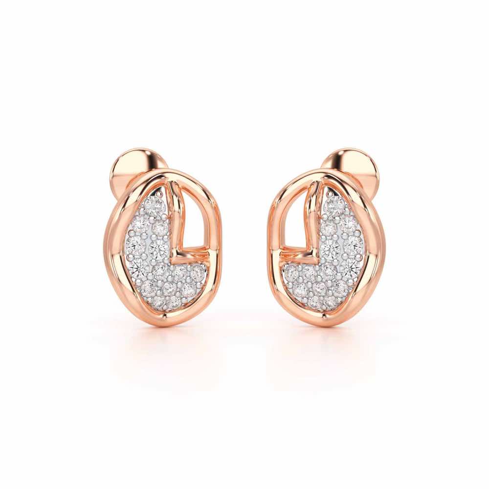 Luxe Luminesce Silver Earrings - Rose Gold - Image 1