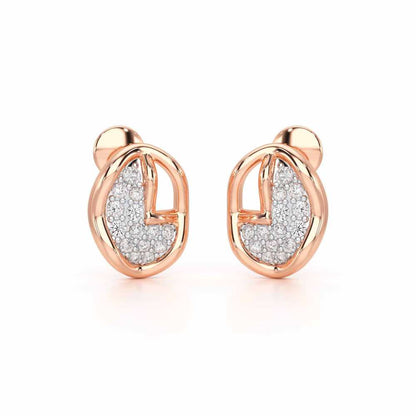 Luxe Luminesce Silver Earrings - Rose Gold - Image 1