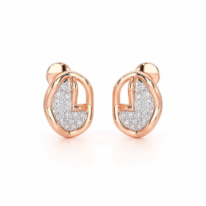 Luxe Luminesce Silver Earrings - Rose Gold - Image 1