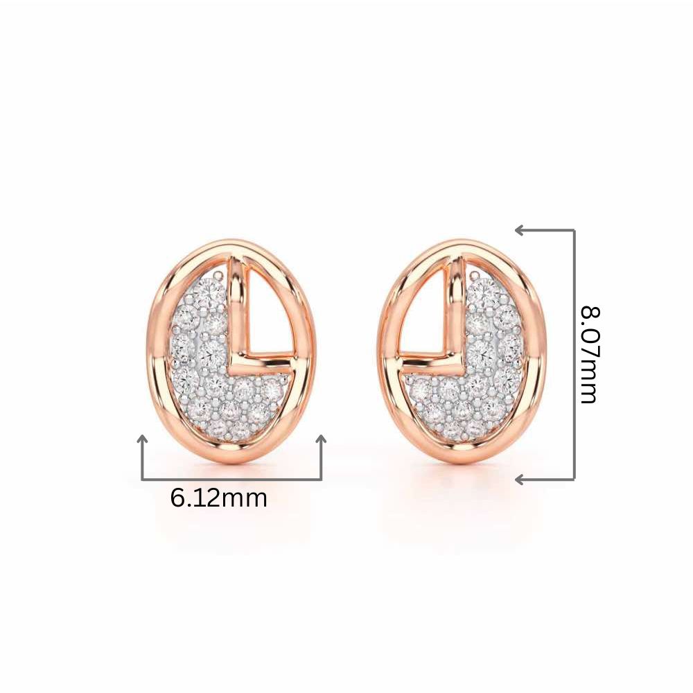 Luxe Luminesce Silver Earrings - Rose Gold - Image 2