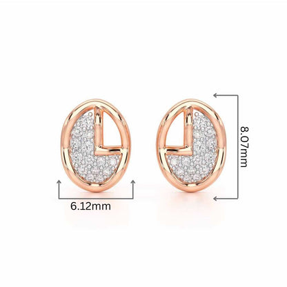 Luxe Luminesce Silver Earrings - Rose Gold - Image 2