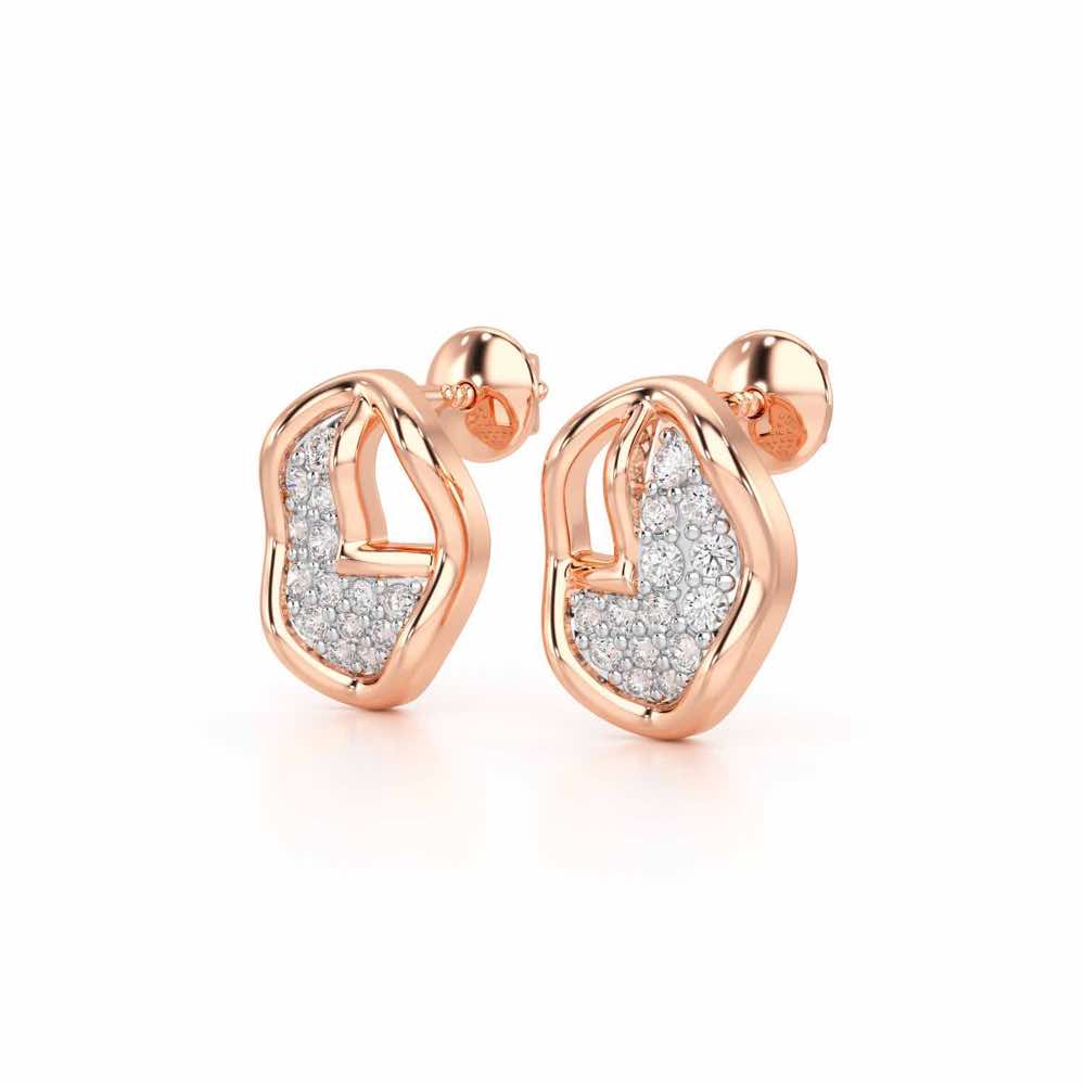 Luxe Luminesce Silver Earrings - Rose Gold - Image 3