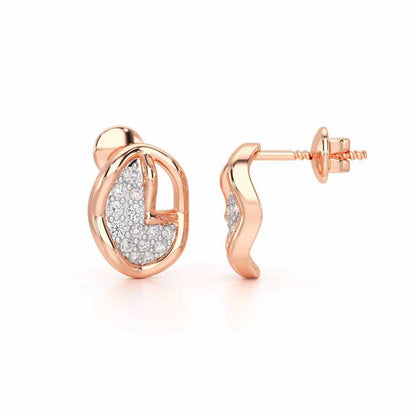 Luxe Luminesce Silver Earrings - Rose Gold - Image 4