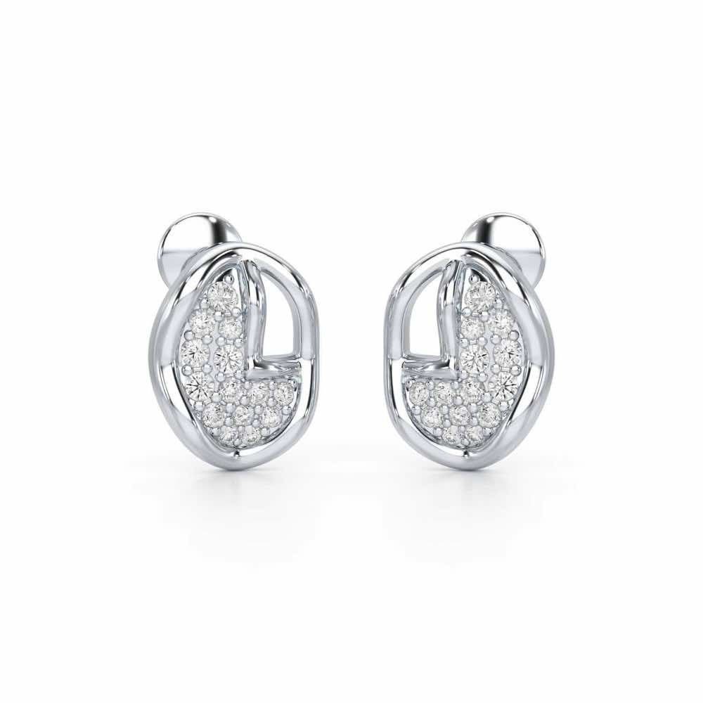 Luxe Luminesce Silver Earrings - White Gold - Image 1