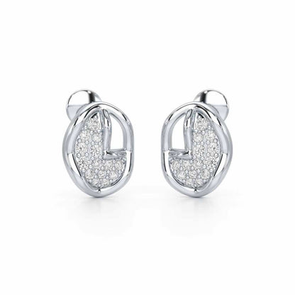Luxe Luminesce Silver Earrings - White Gold - Image 1