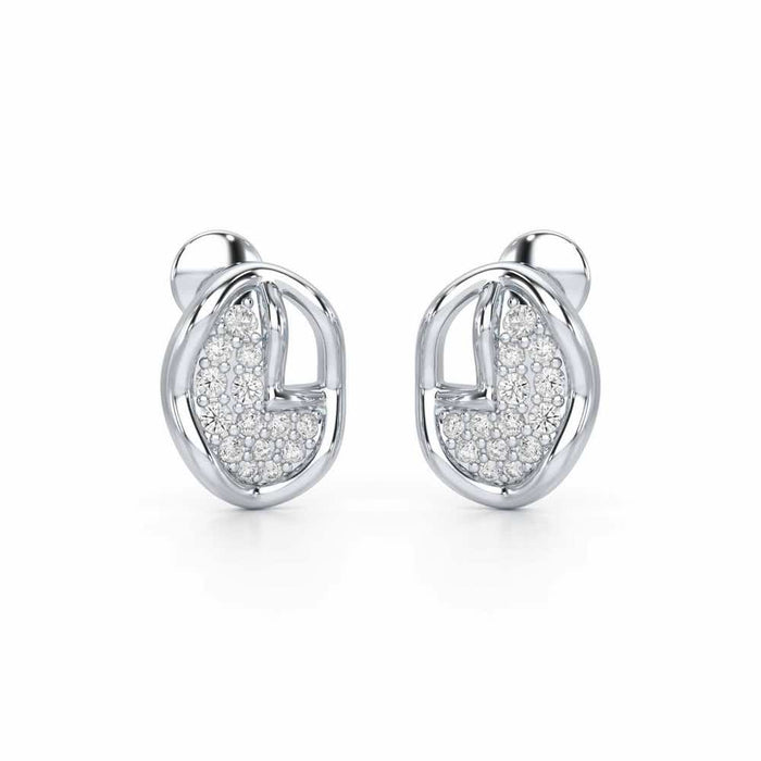 Luxe Luminesce Silver Earrings - White Gold - Image 1