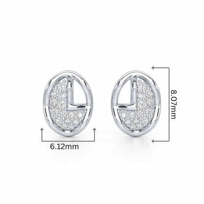 Luxe Luminesce Silver Earrings - White Gold - Image 2
