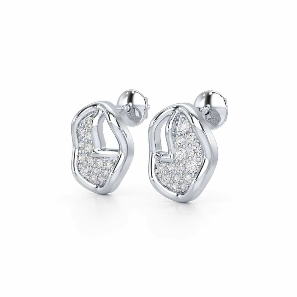 Luxe Luminesce Silver Earrings - White Gold - Image 3