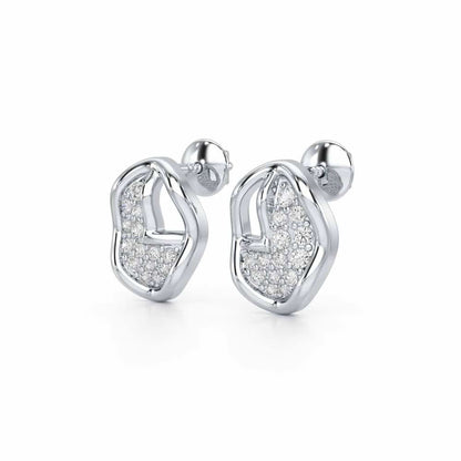 Luxe Luminesce Silver Earrings - White Gold - Image 3