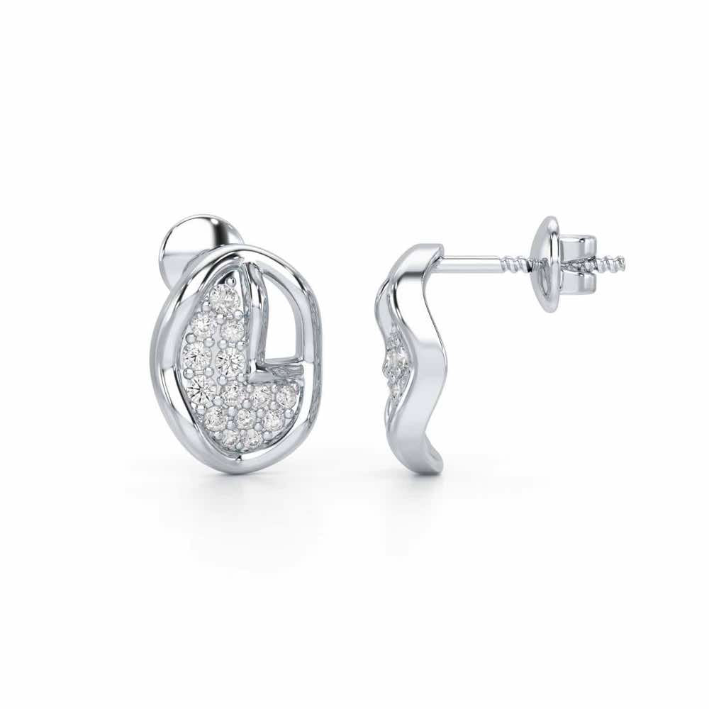 Luxe Luminesce Silver Earrings - White Gold - Image 4
