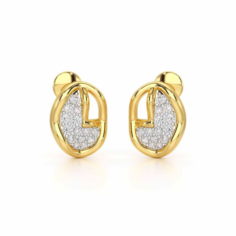 Luxe Luminesce Silver Earrings - Yellow Gold - Image 1
