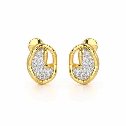 Luxe Luminesce Silver Earrings - Yellow Gold - Image 1
