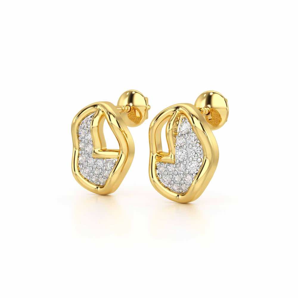 Luxe Luminesce Silver Earrings - Yellow Gold - Image 3
