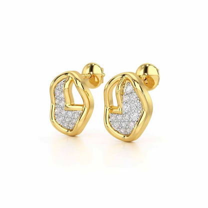 Luxe Luminesce Silver Earrings - Yellow Gold - Image 3