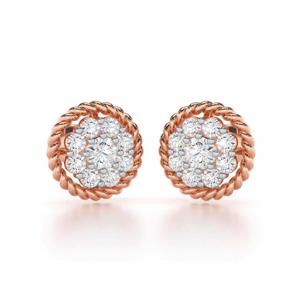 Luxe Luster Silver Earrings - Rose Gold - Image 1
