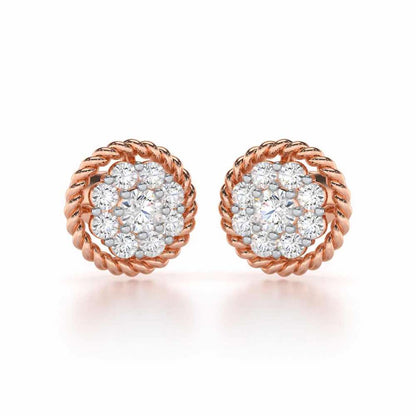 Luxe Luster Silver Earrings - Rose Gold - Image 1