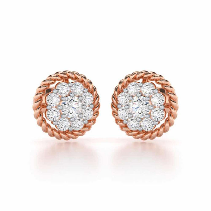 Luxe Luster Silver Earrings - Rose Gold - Image 1