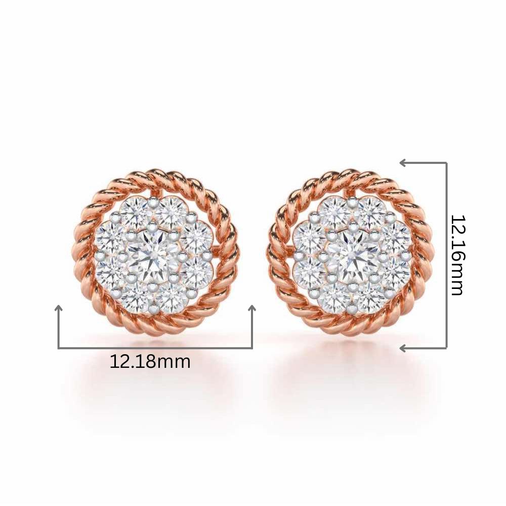 Luxe Luster Silver Earrings - Rose Gold - Image 2