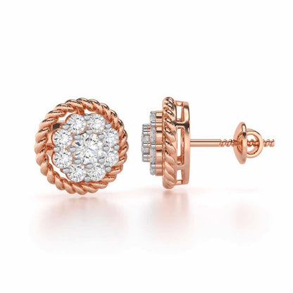 Luxe Luster Silver Earrings - Rose Gold - Image 4