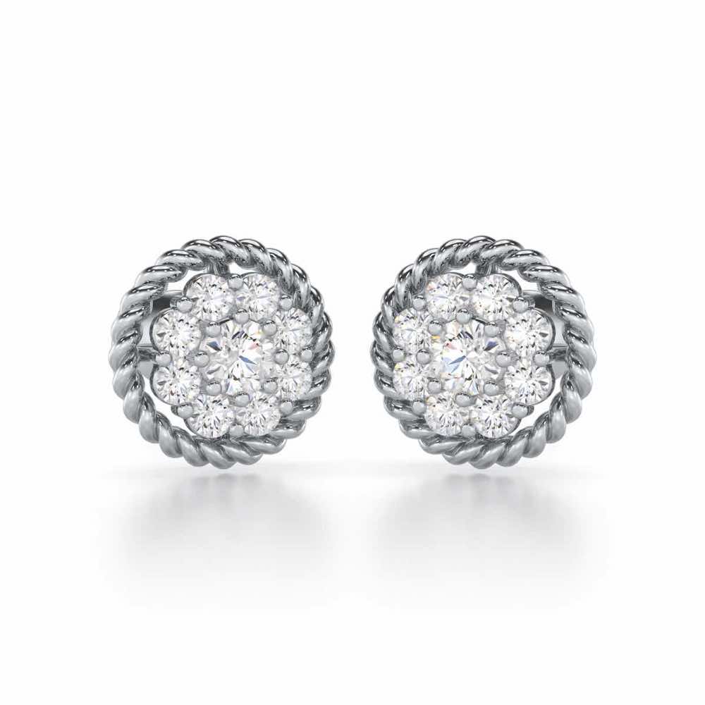 Luxe Luster Silver Earrings - White Gold - Image 1