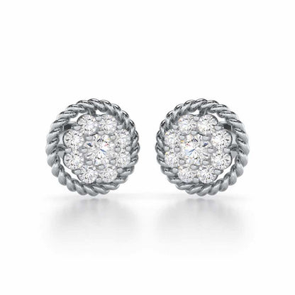 Luxe Luster Silver Earrings - White Gold - Image 1