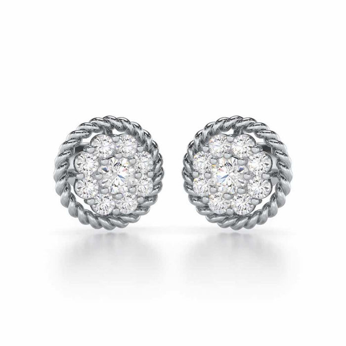 Luxe Luster Silver Earrings - White Gold - Image 1