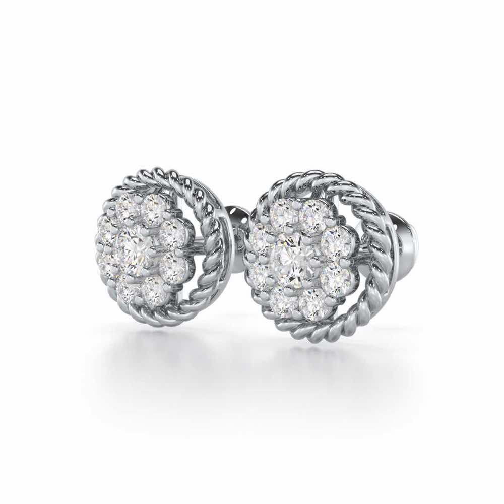 Luxe Luster Silver Earrings - White Gold - Image 3