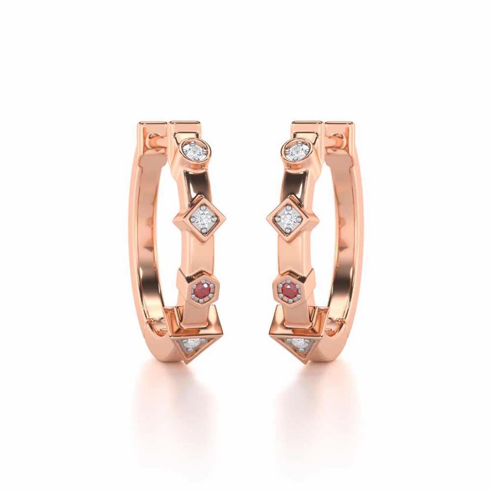 Luxurious Lullaby Silver Bali Earrings - Rose Gold - Image 1