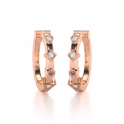 Luxurious Lullaby Silver Bali Earrings - Rose Gold - Image 1
