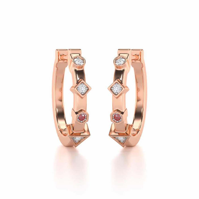 Luxurious Lullaby Silver Bali Earrings - Rose Gold - Image 1