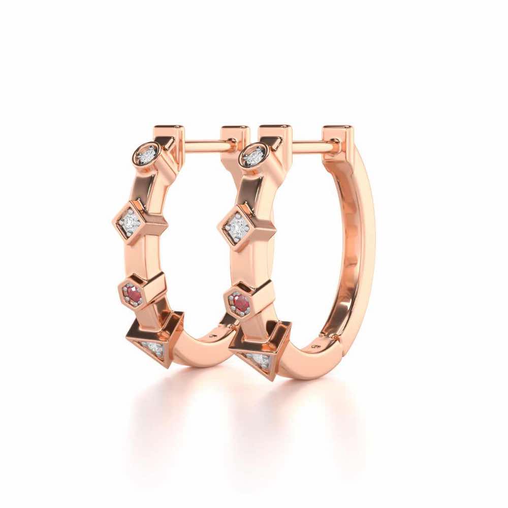 Luxurious Lullaby Silver Bali Earrings - Rose Gold - Image 3