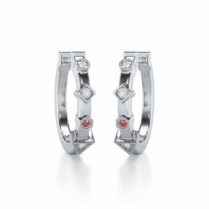 Luxurious Lullaby Silver Bali Earrings - White Gold - Image 1