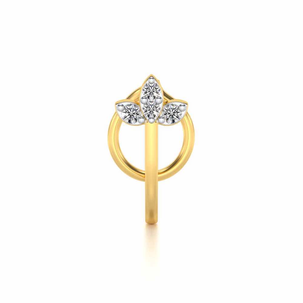Lynx Silver Nosepin - Yellow Gold - Image 2