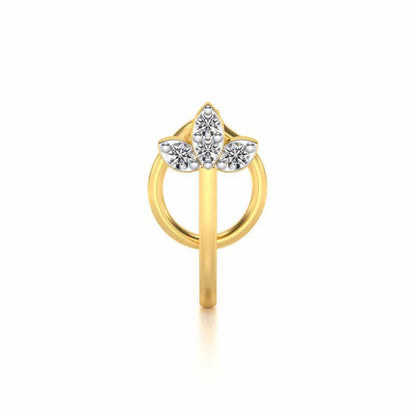 Lynx Silver Nosepin - Yellow Gold - Image 2