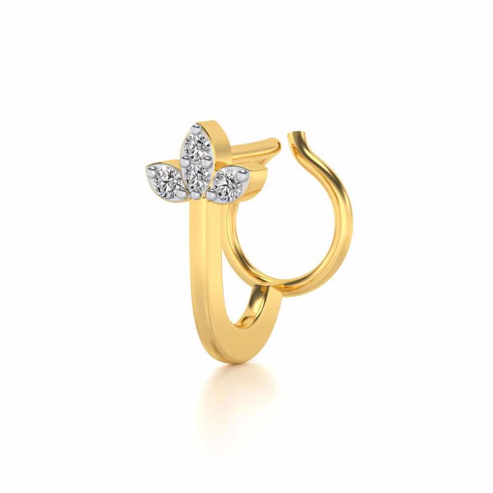 Lynx Silver Nosepin - Yellow Gold - Image 3